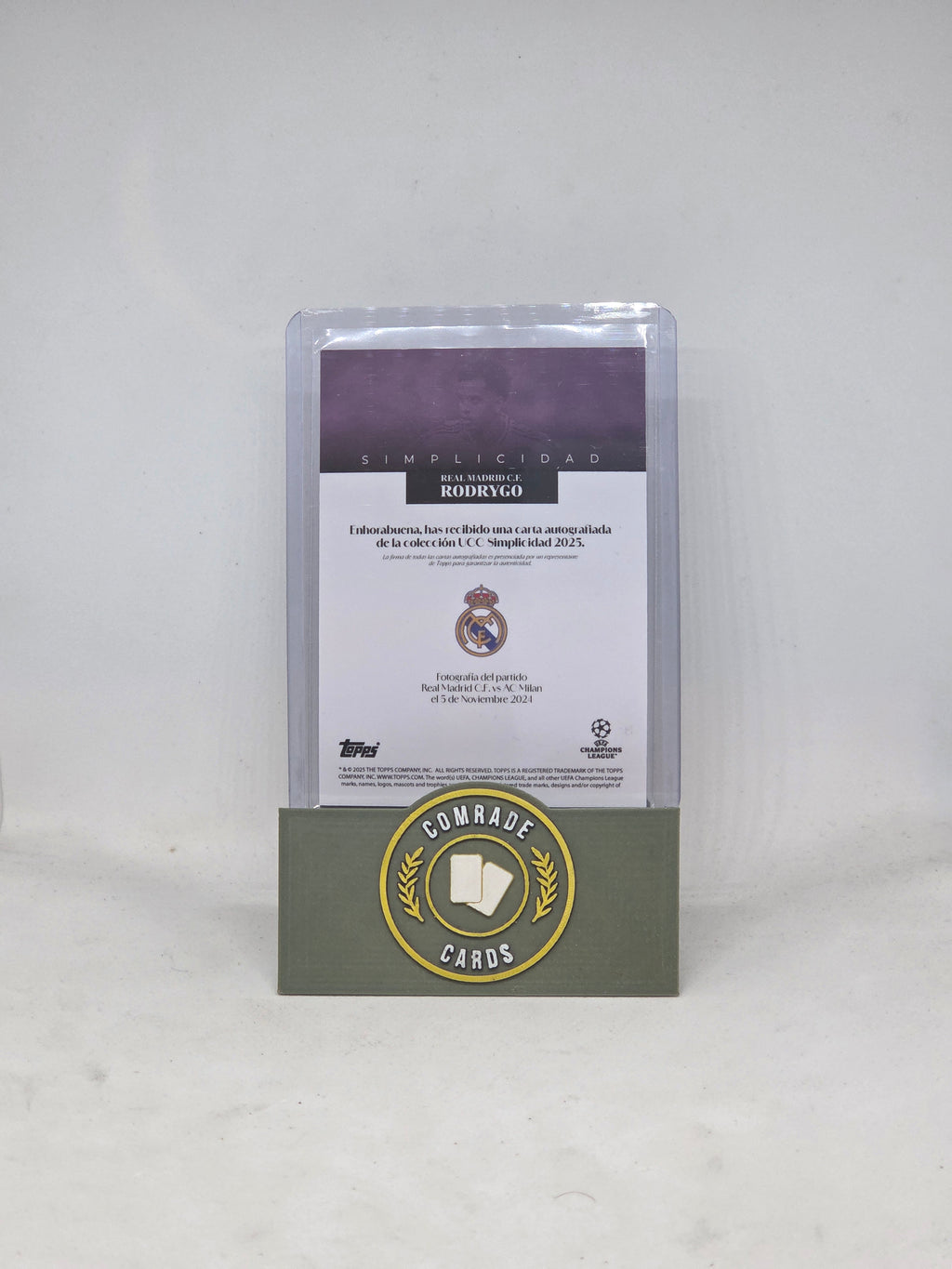 Rodrygo (Real Madrid) 03/25 Autographed Card Topps Simplicidad 2024-2025