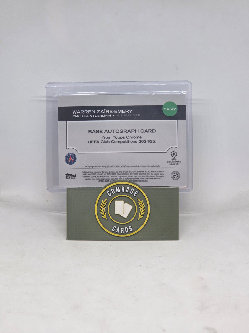 Warren Zaire-Emery (PSG) 149/150 Autographed Card Topps Chrome 2024-2025