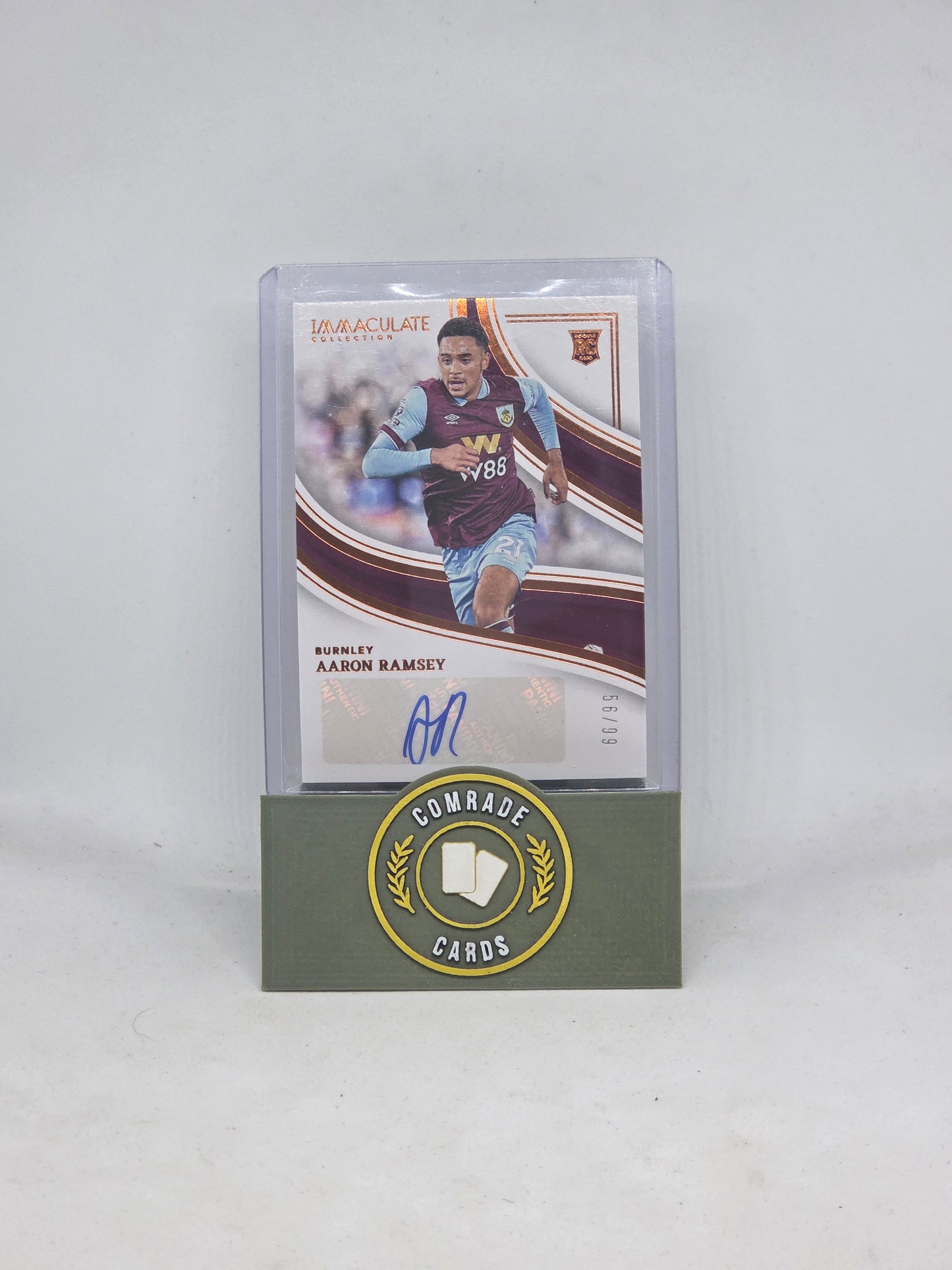 Aaron Ramsey (Burnley) 56/99 Autographed Card Immaculate 2023-2024