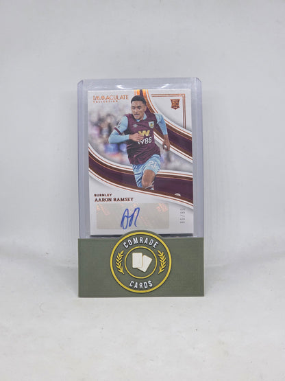 Aaron Ramsey (Burnley) 56/99 Autographed Card Immaculate 2023-2024