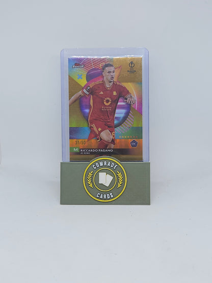 Riccardo Pagano (Roma) 31/50 Topps Finest 2023-2024