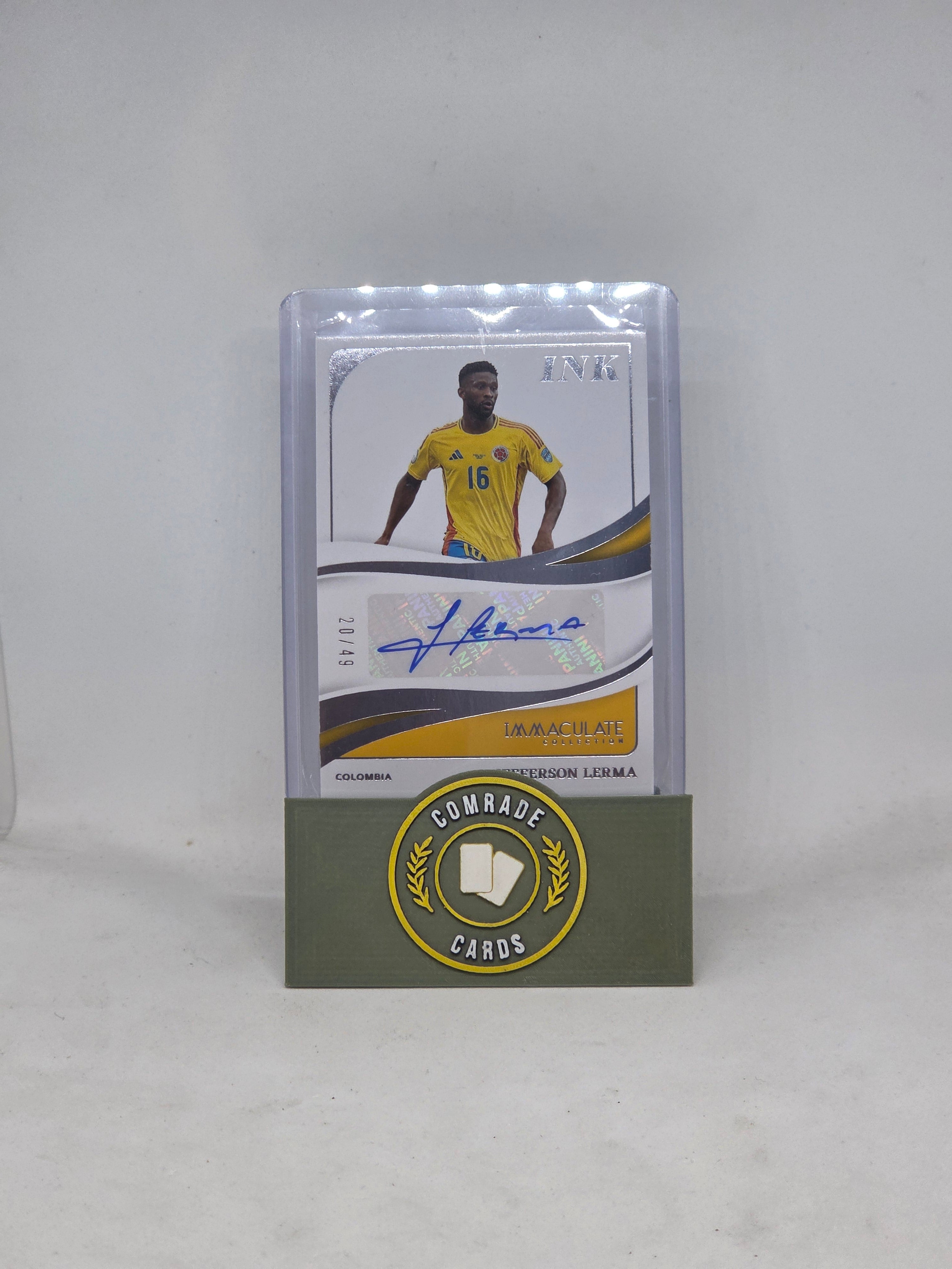 Jefferson Lerma (Colombia) 20/49 Autographed Card Immaculate 2024-2025