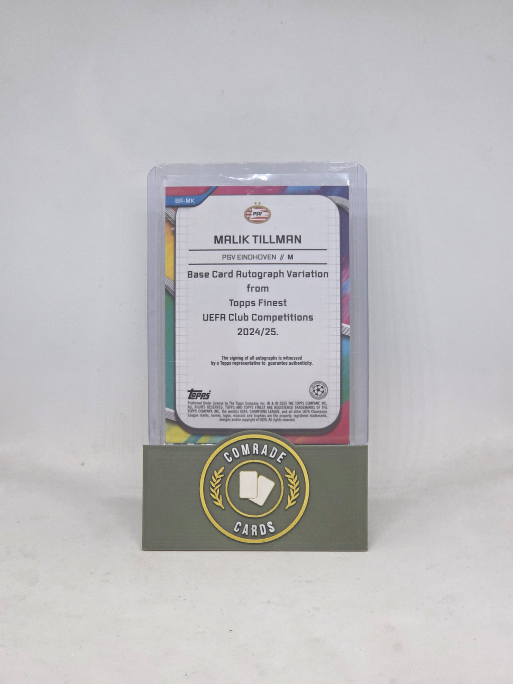 Malik Tillman (PSV) 04/10 Autographed Card Topps Finest 2024-2025