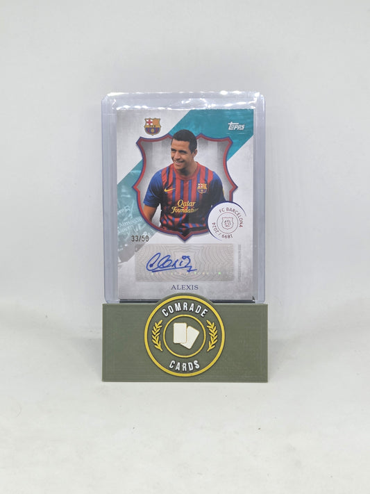 Alexis Sanchez (Barcelona) 33/50 Autographed Card Topps Barcelona Set 23/24