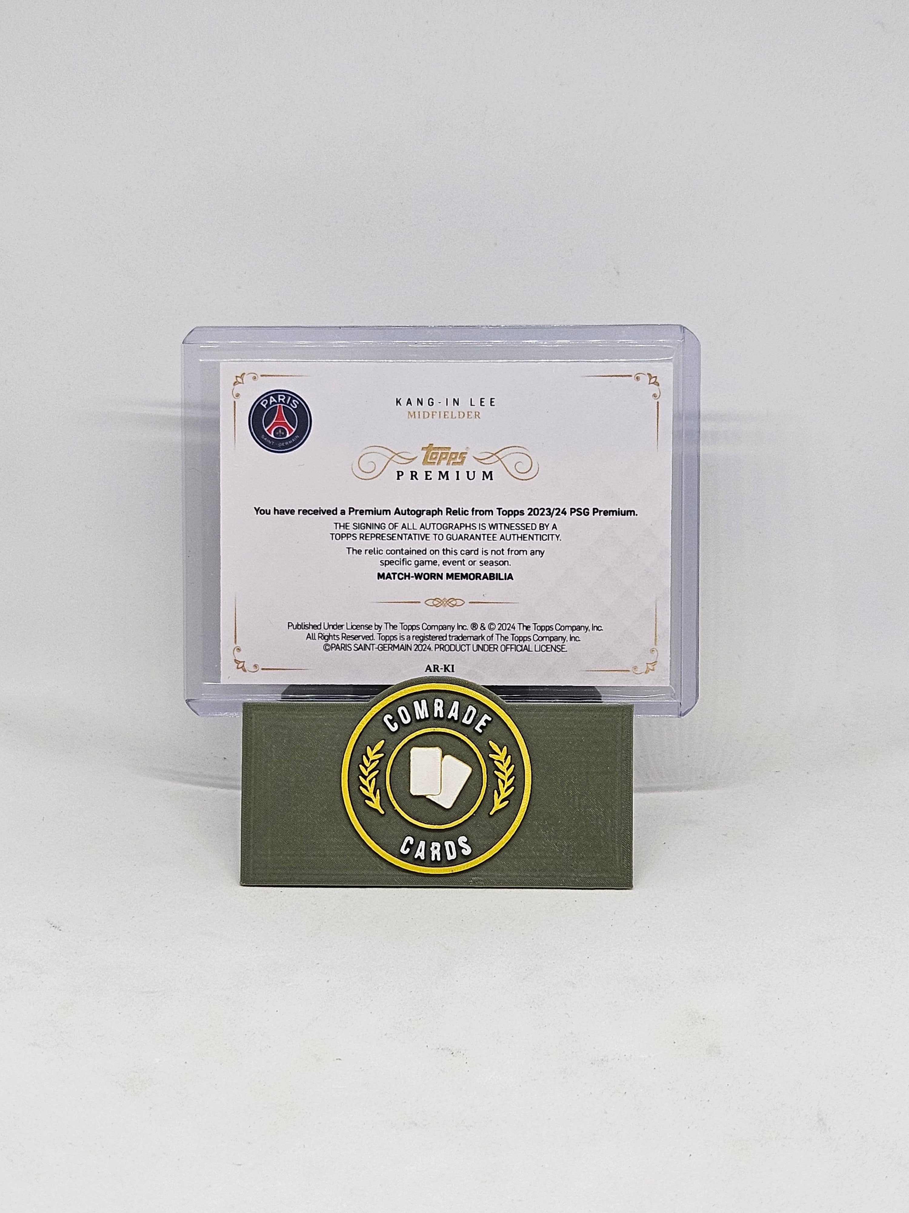 Kang-In Lee (PSG) 14/30 Autographed/Patch Topps Premium 2023-2024