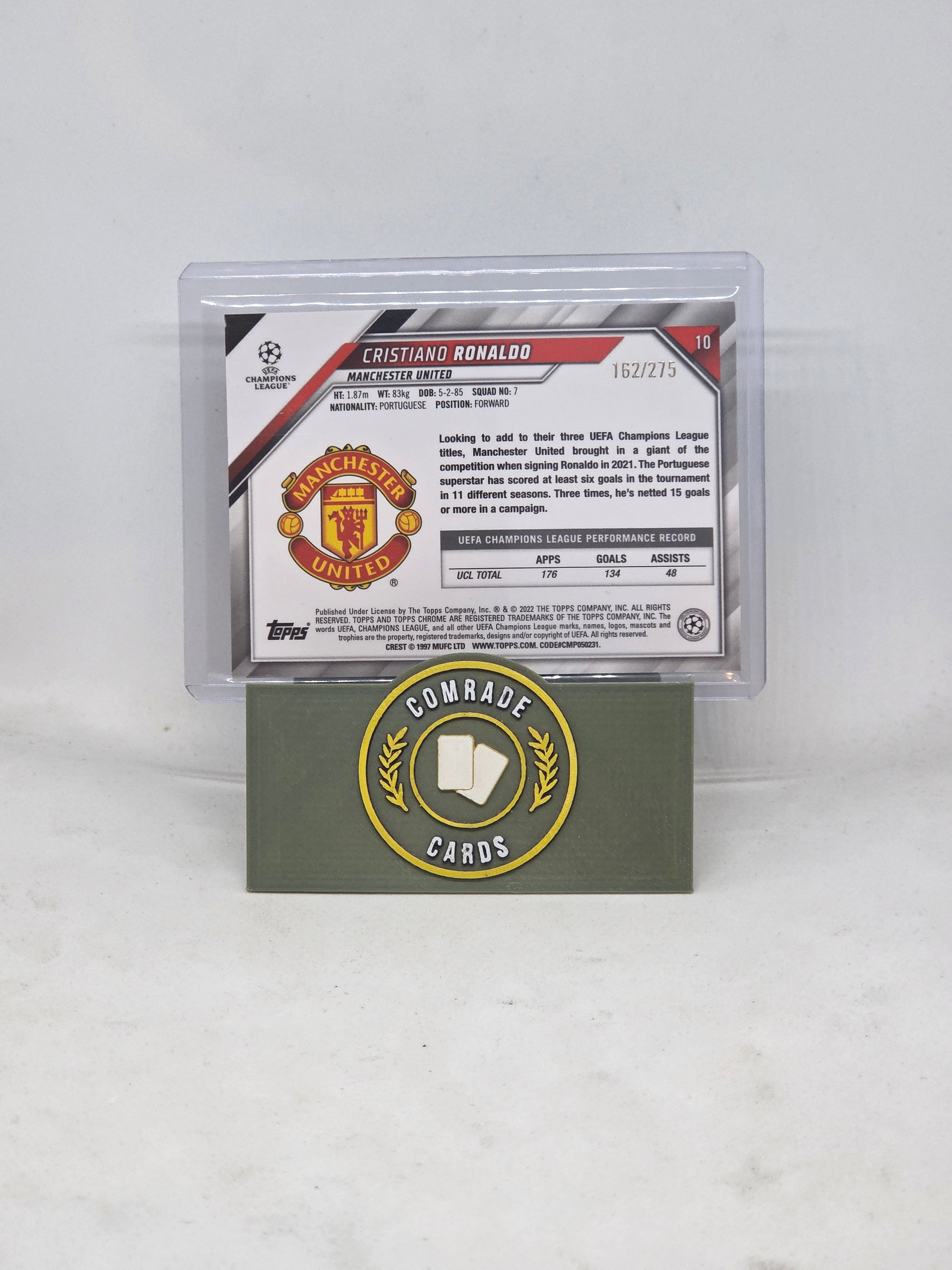 Cristiano Ronaldo (Man United) 162/275 Topps Chrome 2021-2022