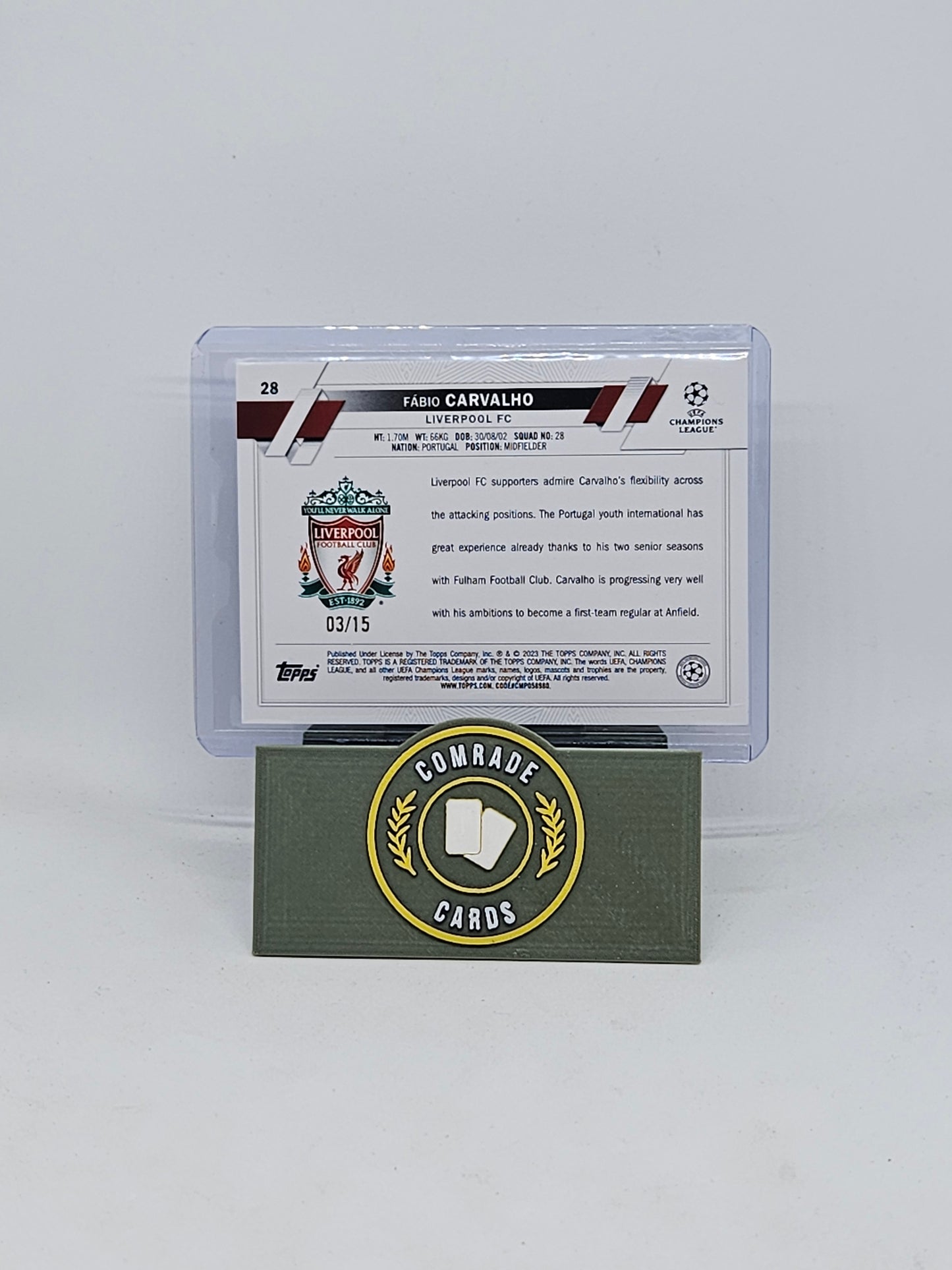 Fabio Carvalho (Liverpool) 03/15 Topps Carnaval 2022-2023