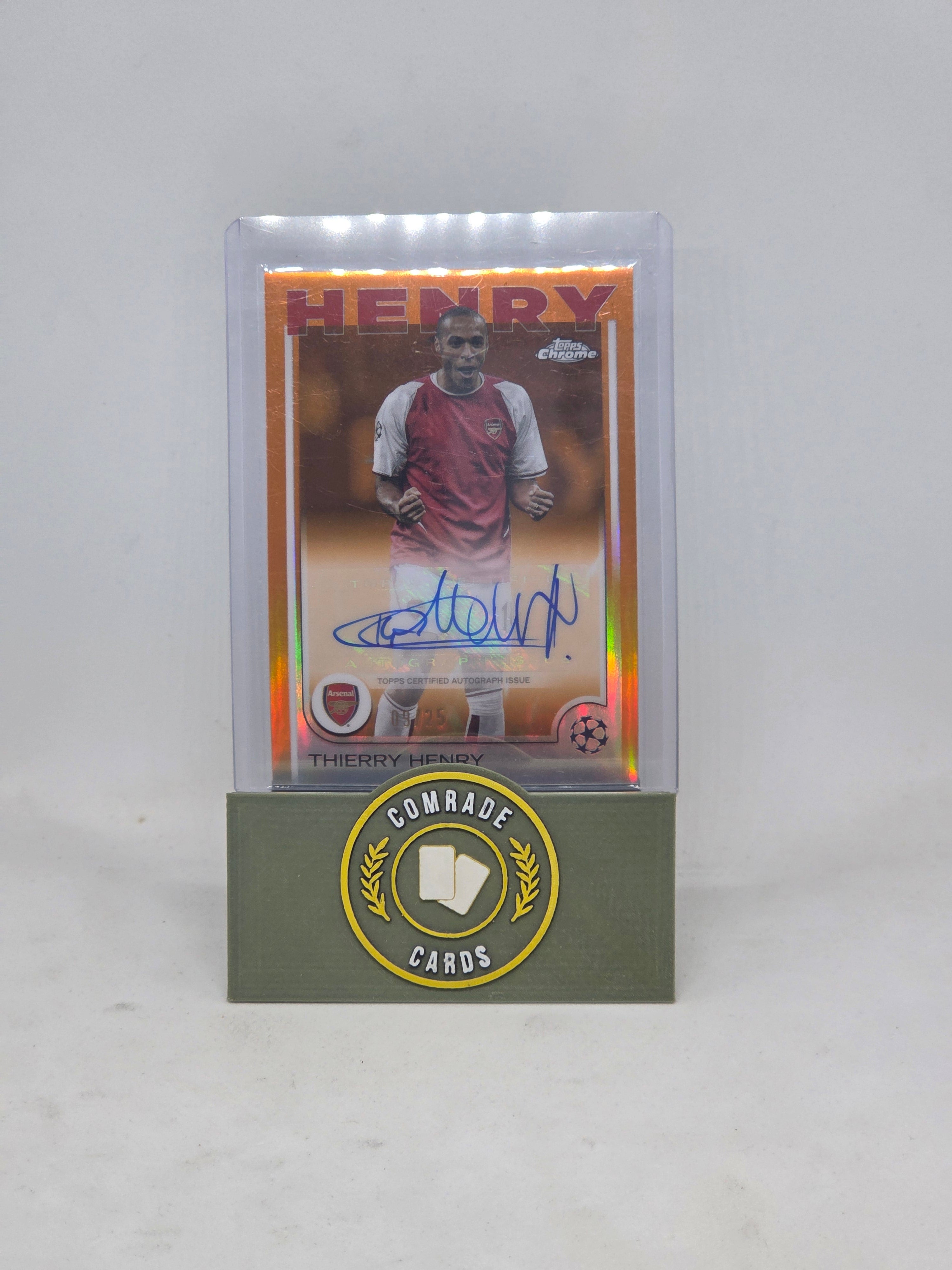 Thierry Henry (Arsenal) 09/25 Autographed Card Topps Chrome 2024-2025