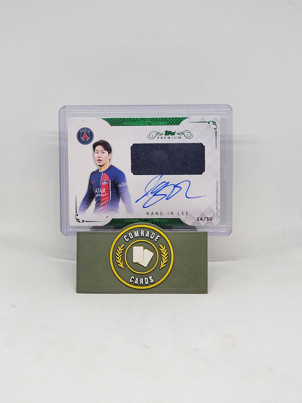 Kang-In Lee (PSG) 14/30 Autographed/Patch Topps Premium 2023-2024