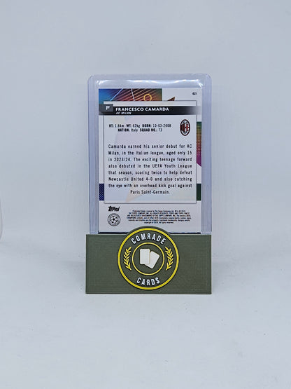 Francesco Camarda (AC Milan)  262/299 RC Topps Finest 2023-2024