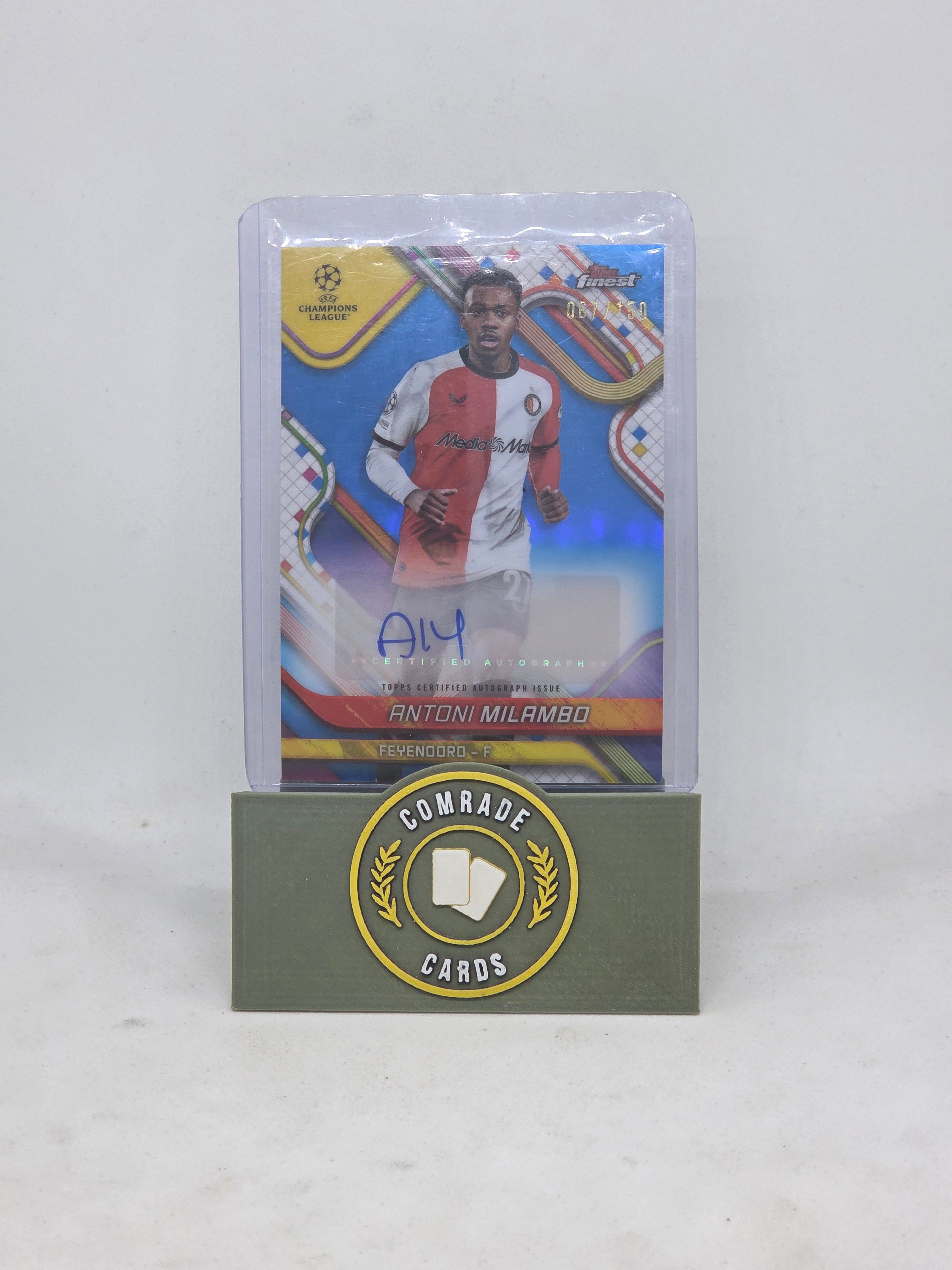Antoni Milambo (Feyenoord) 067/150 Autographed Card Topps Finest 2024-2025