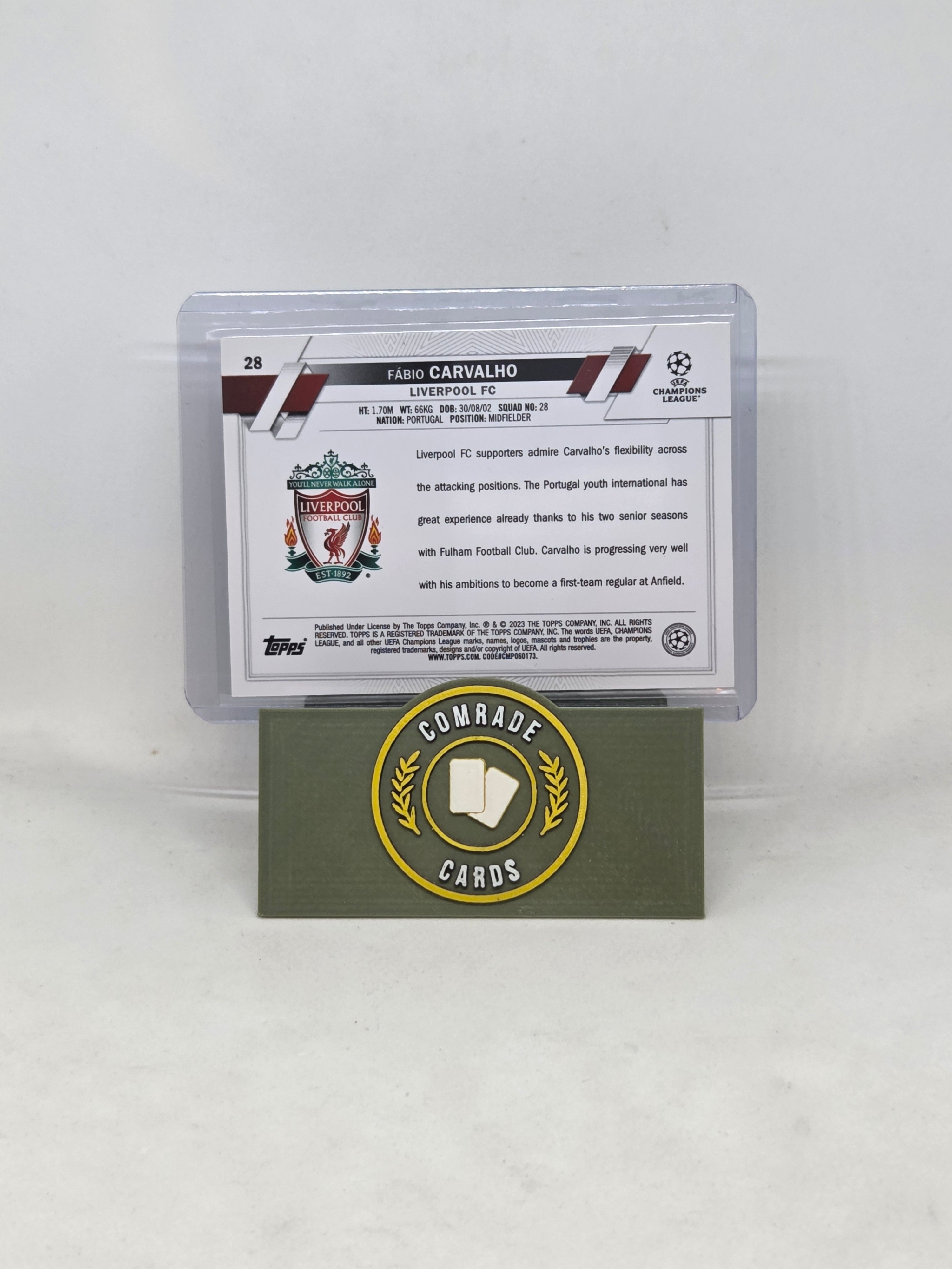 Fabio Carvalho (Liverpool) Gold Lava SSP Topps Chrome 2022-2023