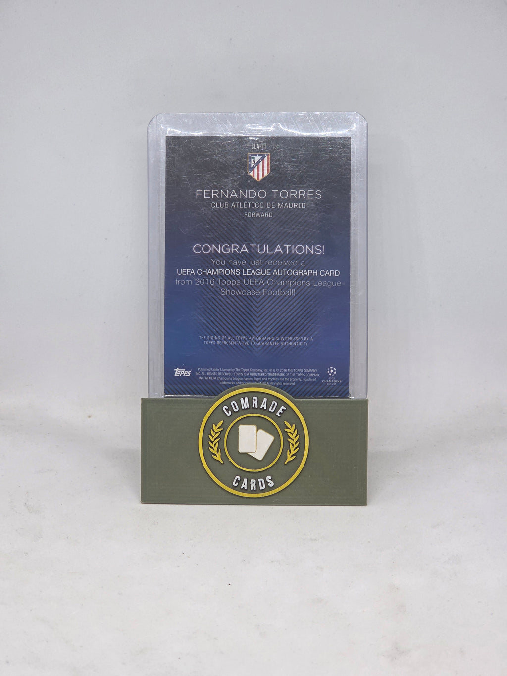 Fernando Torres (Athletico Madrid) Autographed Card Topps Showcase 2016