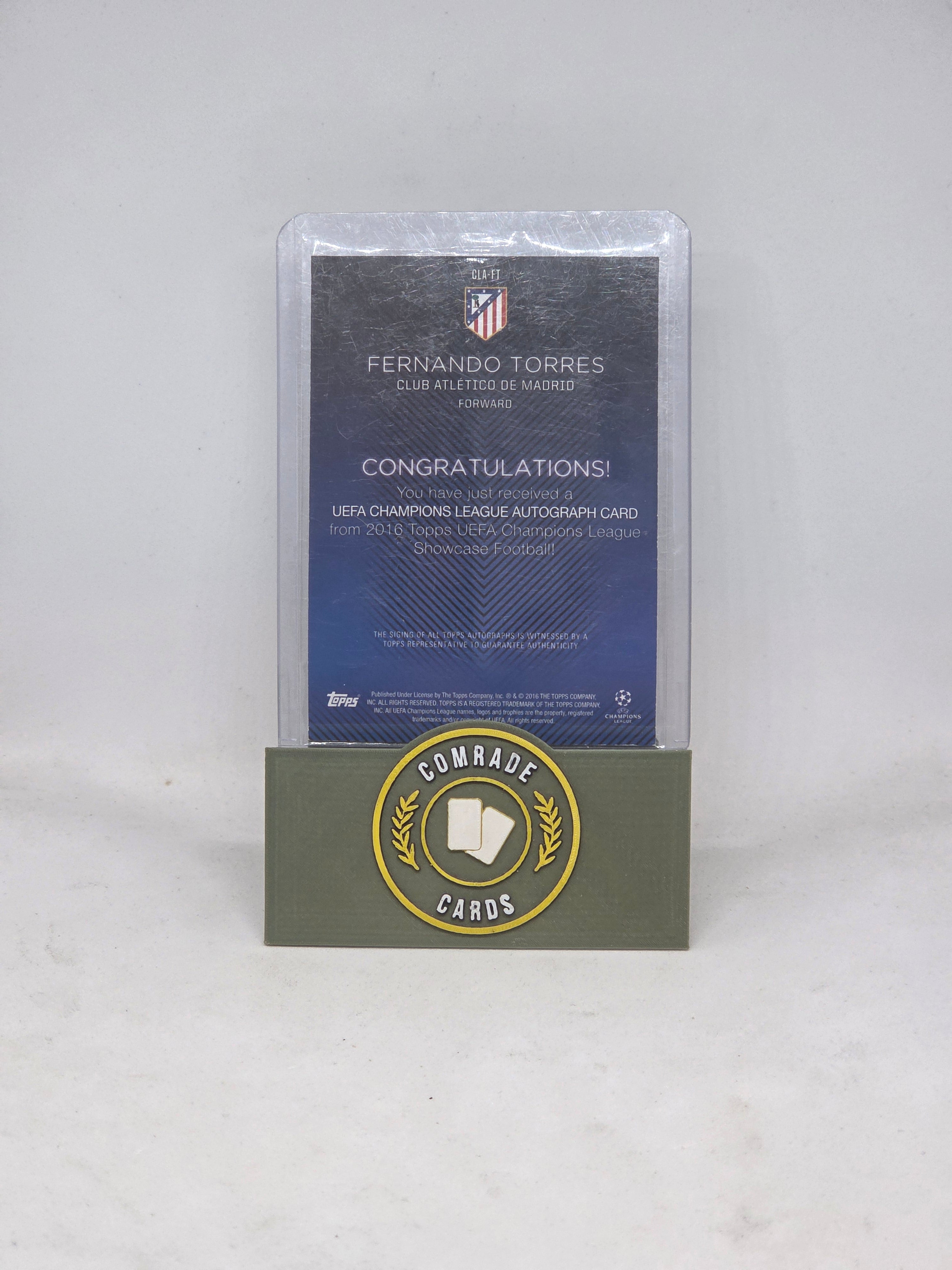 Fernando Torres (Athletico Madrid) Autographed Card Topps Showcase 2016