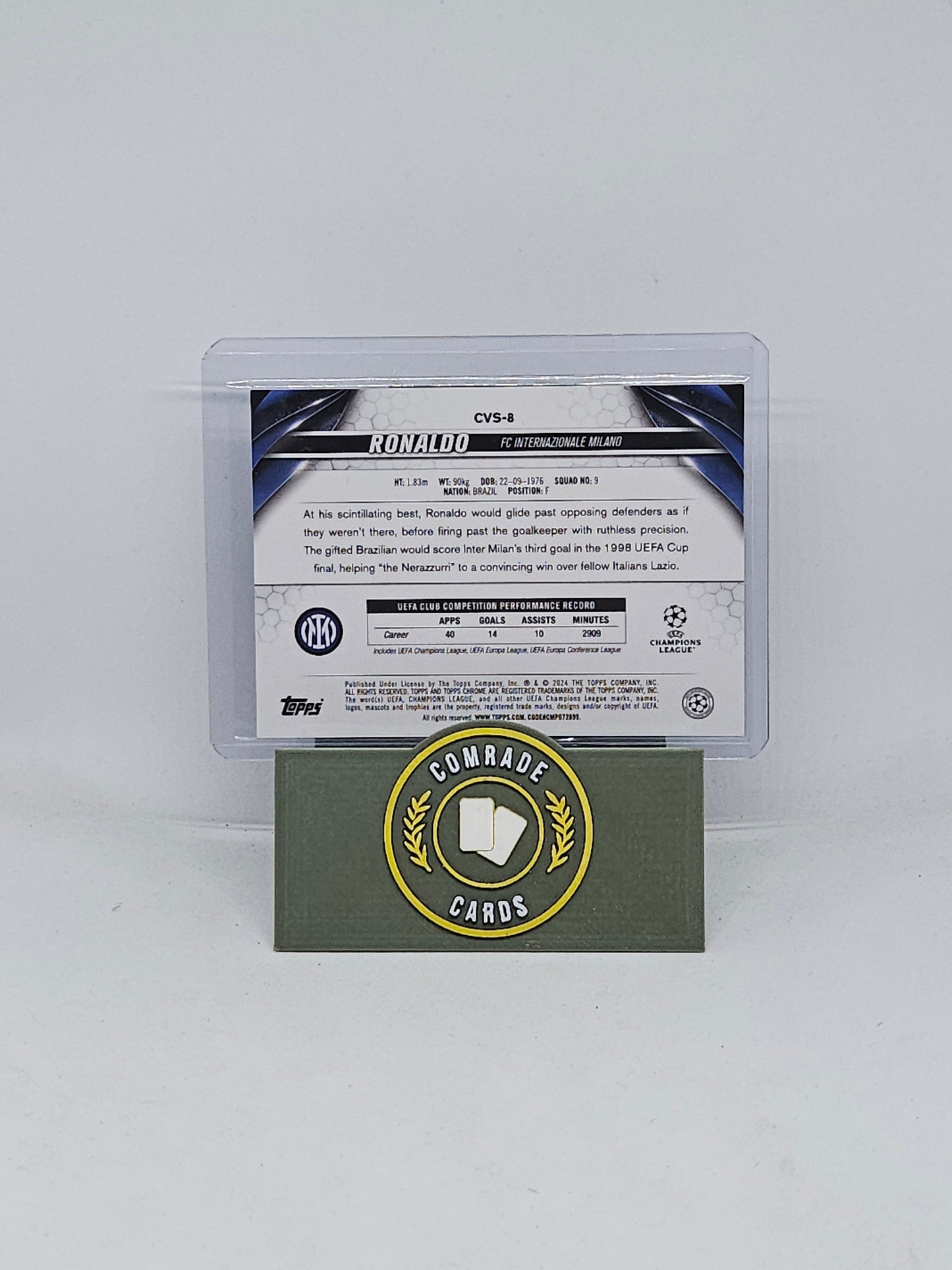 Ronaldo R9 (Inter Milan) 04/99 Topps Sapphire 2023-2024