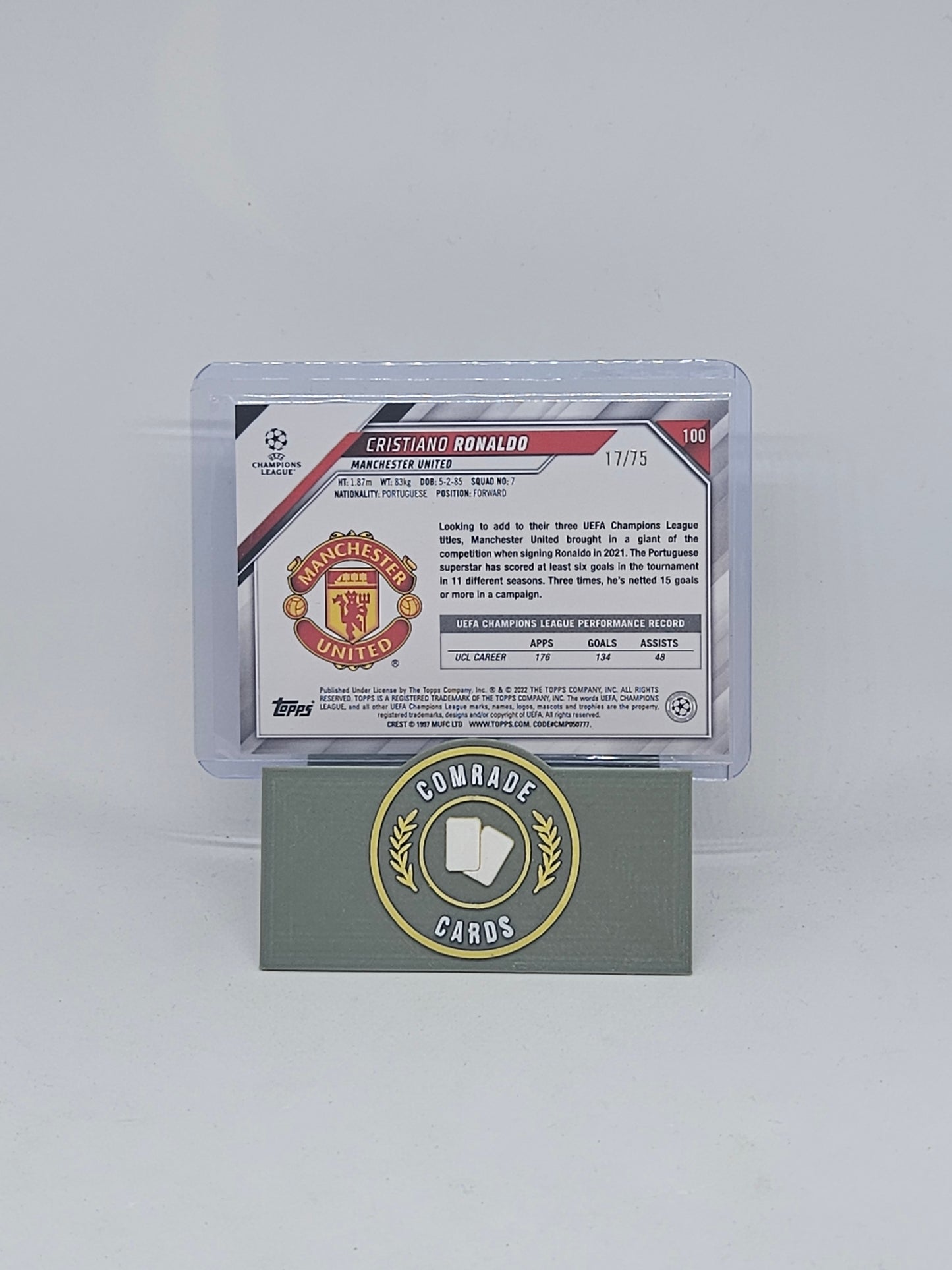 Cristiano Ronaldo (Man United) 17/75 Topps UCL 2021-2022