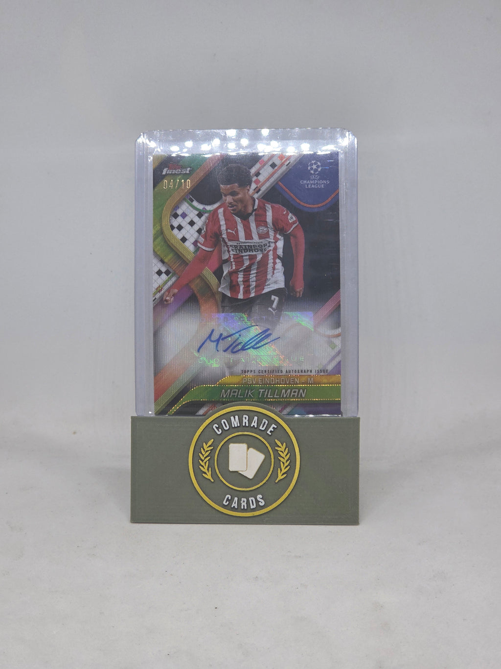 Malik Tillman (PSV) 04/10 Autographed Card Topps Finest 2024-2025
