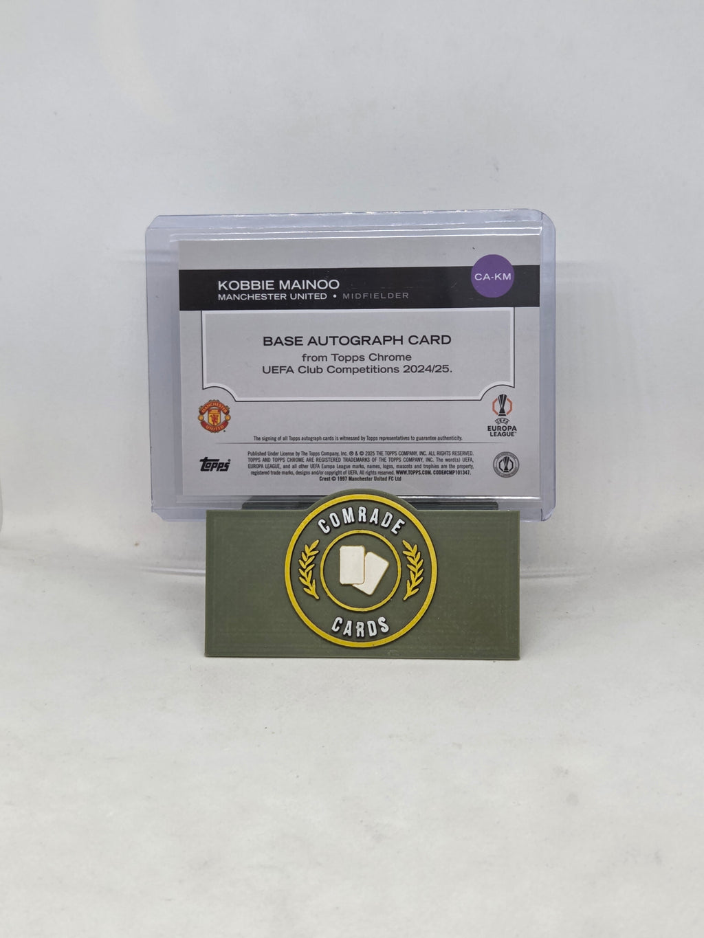 Kobbie Mainoo (Man United) 68/75 Autographed Card Topps Chrome 2024-2025