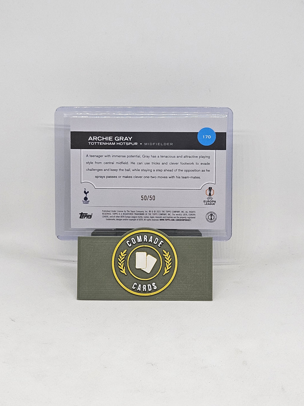 Archie Gray (Tottenham) 50/50 Topps UCC 2024-2025