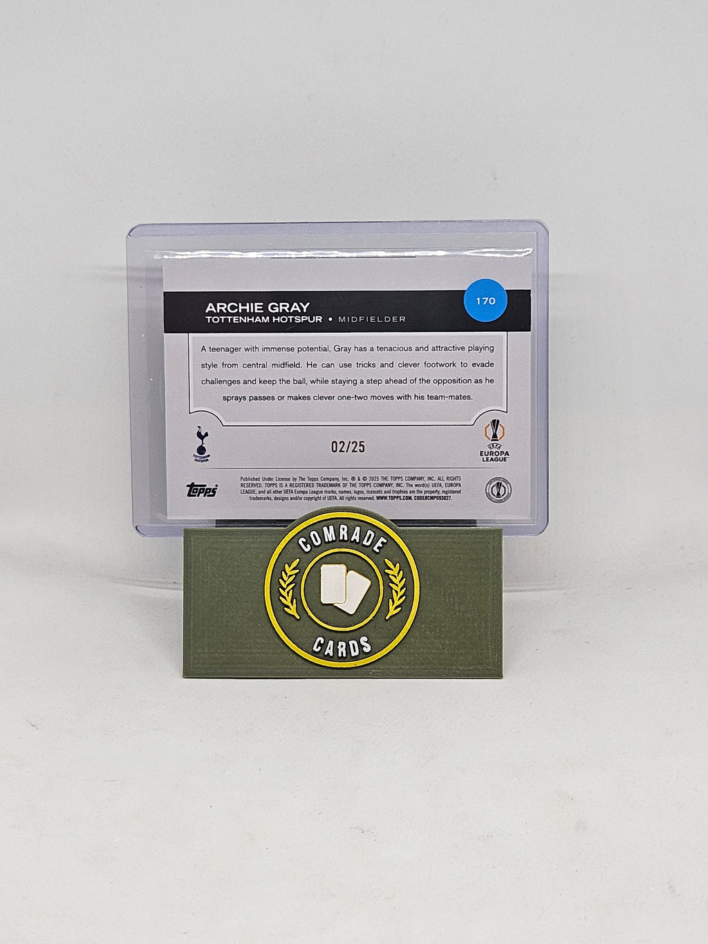 Archie Gray (Tottenham) 02/25 Topps UCC 2024-2025