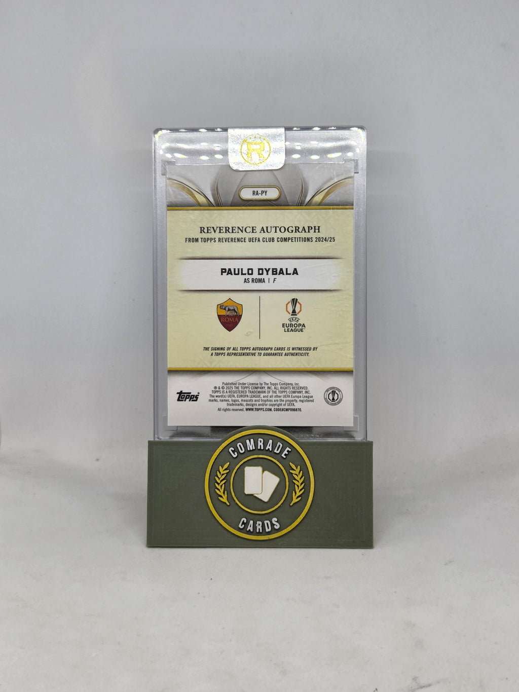 Paulo Dybala (Roma) 82/99 Autographed Card Reverence 2024-2025