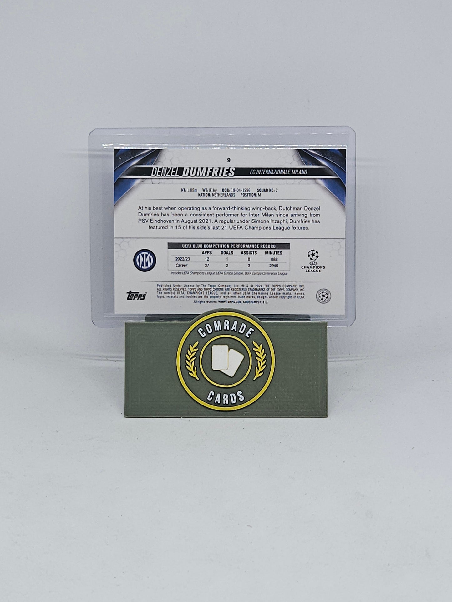 Denzel Dumfries (Inter Milan) 04/25 Topps Sapphire 2023-2024